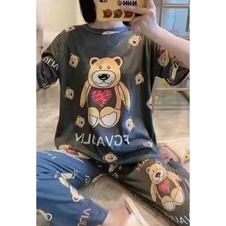 Piyama CP wanita baju tidur import jumbo/bigsize-CP HEART BEAR