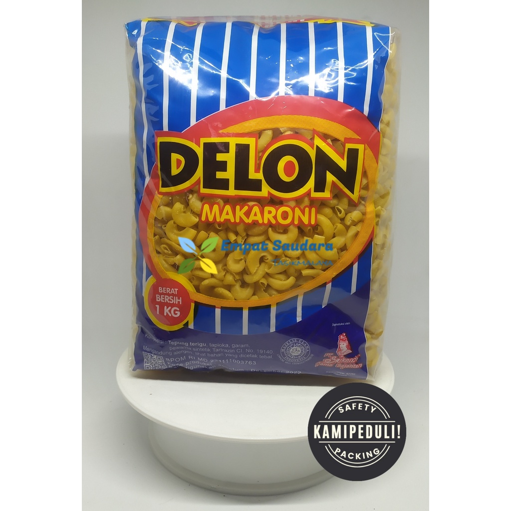 

MAKARONI REBUS MERK DELON BIRU KEMASAN 1 KG (MAKARONI BANTAT)