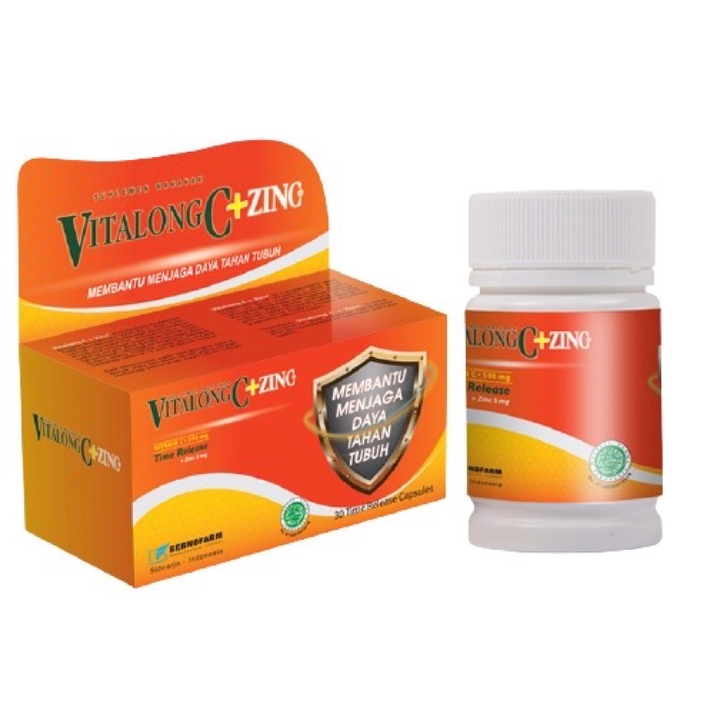 Vitalong C + Zinc Vitamin C Teknologi Time Release Daya Tahan Tubuh - Isi 30