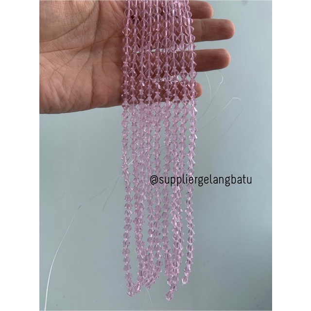 kristal BICONE AUSTRIA PINK 6mm diamond belimbing craft GELANG KALUNG