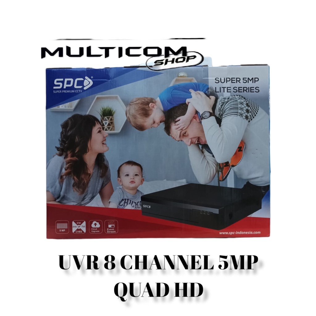DVR UVR CCTV SPC 8 CHANNEL 5MP 5IN1 QUAD HD GARANSI RESMI