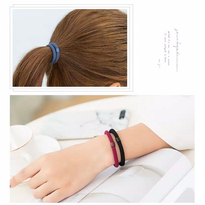FJCO - Ikat Rambut Korea PolosTebal / Karet Rambut / Kuncir Rambut / Kunciran Rambut KM-034-2