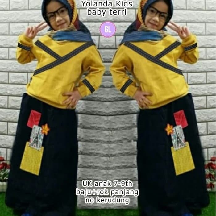 setelan muslim anak/baju muslim anak/setelan anak perempuan/yolanda kids