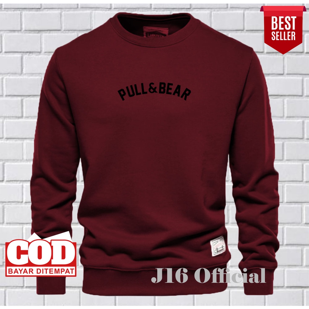 PULL&amp;BEAR CREWNECK Sweater Oblong Pria Wanita Bahan Fleece Tebal Premium Distro