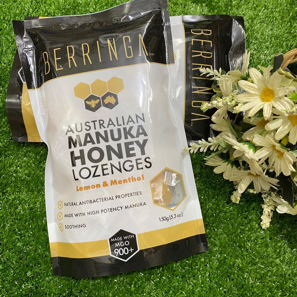 Berringa Australian Manuka Honey Lozenges Lemon &amp; Menthol 150gr