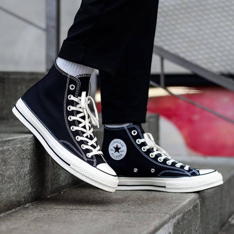 (BISA COD) SEPATU CONVERSE 70S HIGH BLACKWHITE PREMIUM QUALITY