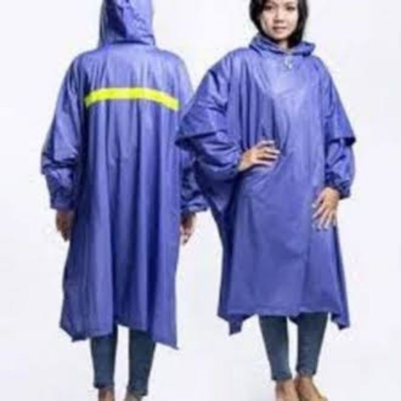 Jas Hujan Ponco Poncho Medium 210 biru Elephant Gajah size Dewasa