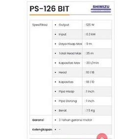 Shimizu Pompa Air PS-126BIT