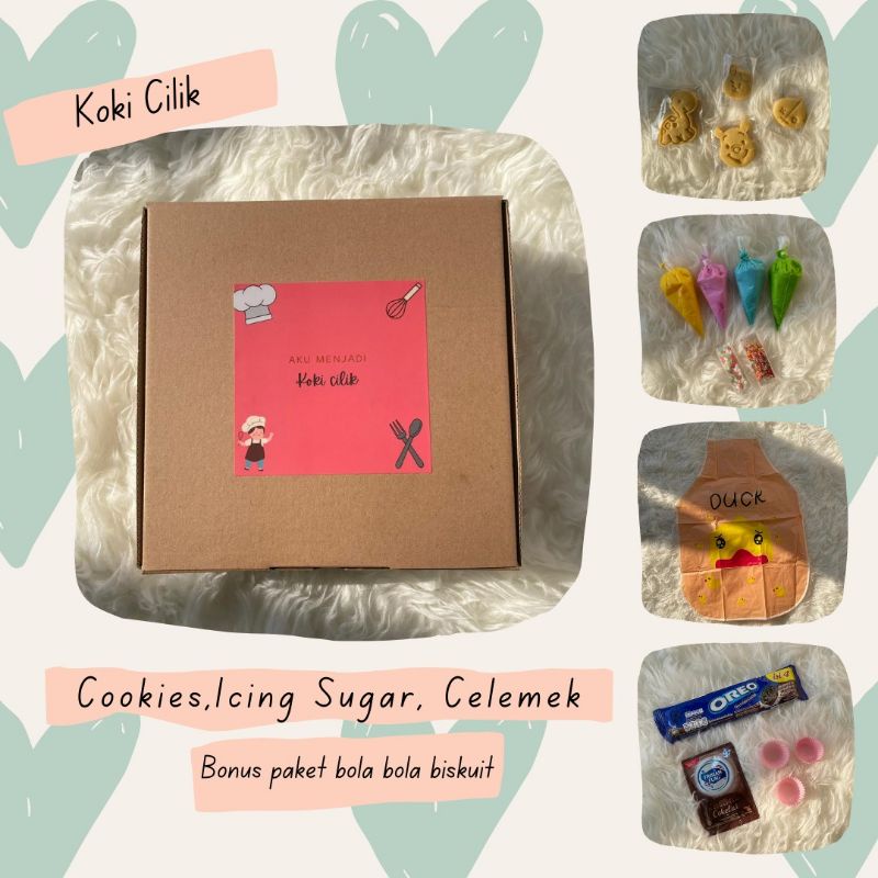 

paket menghias cookies koki cilik