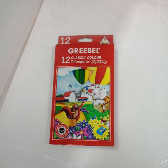Pensil Warna 12 Greebel Classic Triangular jumbo