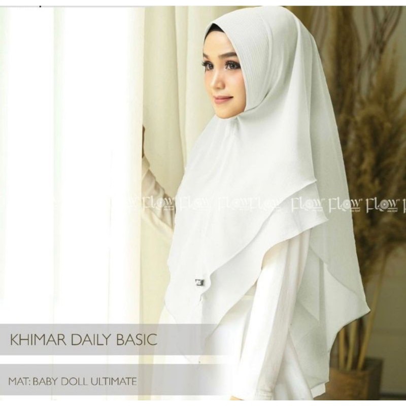 khimar daily basic ori flow-Putih