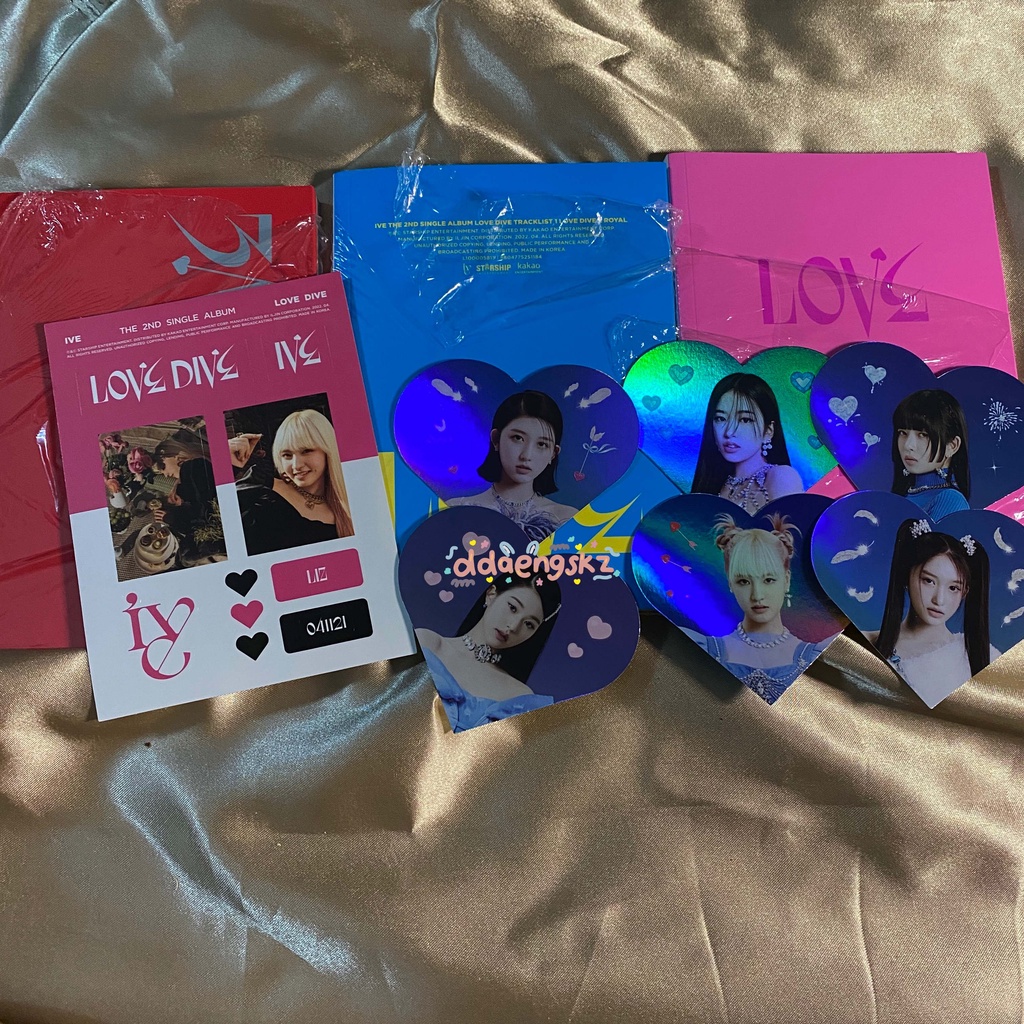 ive love dive album only photobook ver. poster sticker holo heart card [yujin gaeul rei wonyoung liz