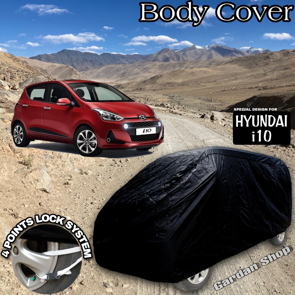 Sarung Mobil HYUNDAI I10 Hitam POLOS Body Cover Hyundai i10 Full Black