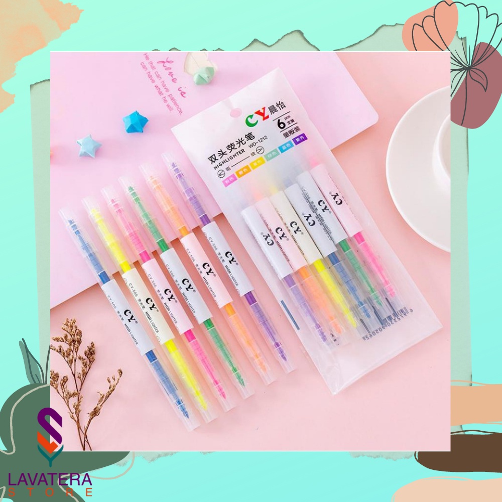 

STABILO PANJANG 6 WARNA 2 ARAH / STABILO WARNA WARNI /