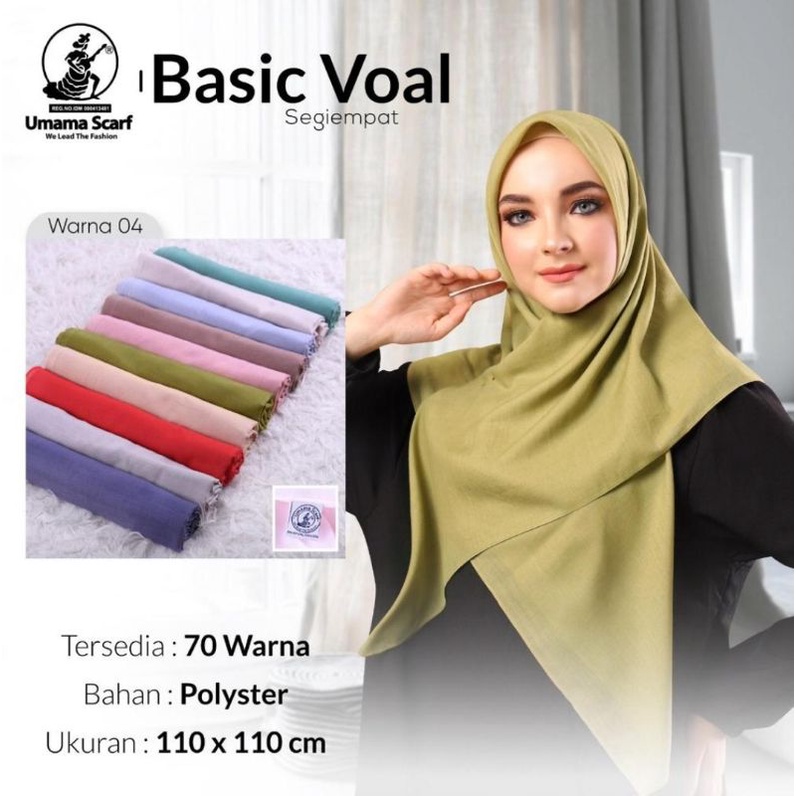 Basic Voal Umama Part 2/Jilbab segi empat polos Umama