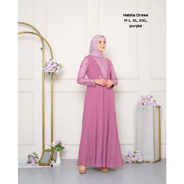 READY. NABILA DRESS//GROSIR_KEBAYA_TANAH_ABANG