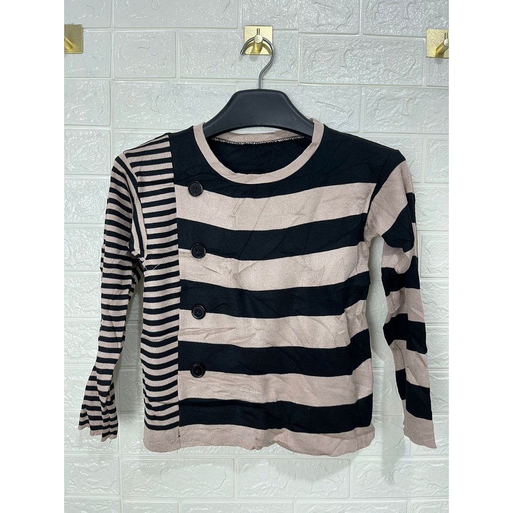 54107 ATASAN RAJUT KNIT salur TALI TEBAL KOREAN IMPORT