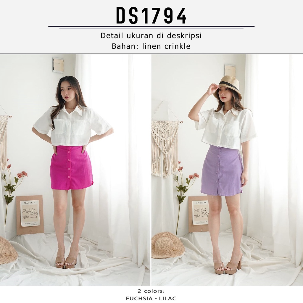 DS1794 Benjamin Skirt Set | Setelan Crop Top Rok Mini
