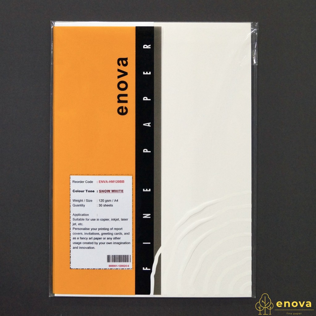 

Fancy Art Paper ENOVA | Snow White | A4 120GSM (Putih)