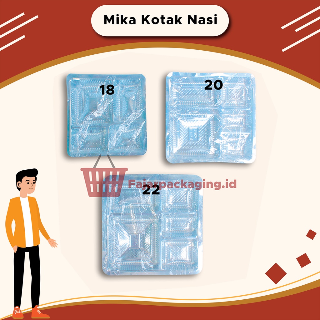 Mika Kotak Nasi / Kotak Catering uk. 18 LUX