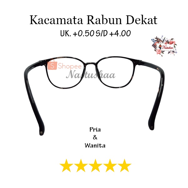 Kacamata Baca Bingkai Oval Lensa Plus +0.50 s/d +4.00 Pria/Wanita Kaca Mata Rabun Dekat Unisex NOCASE