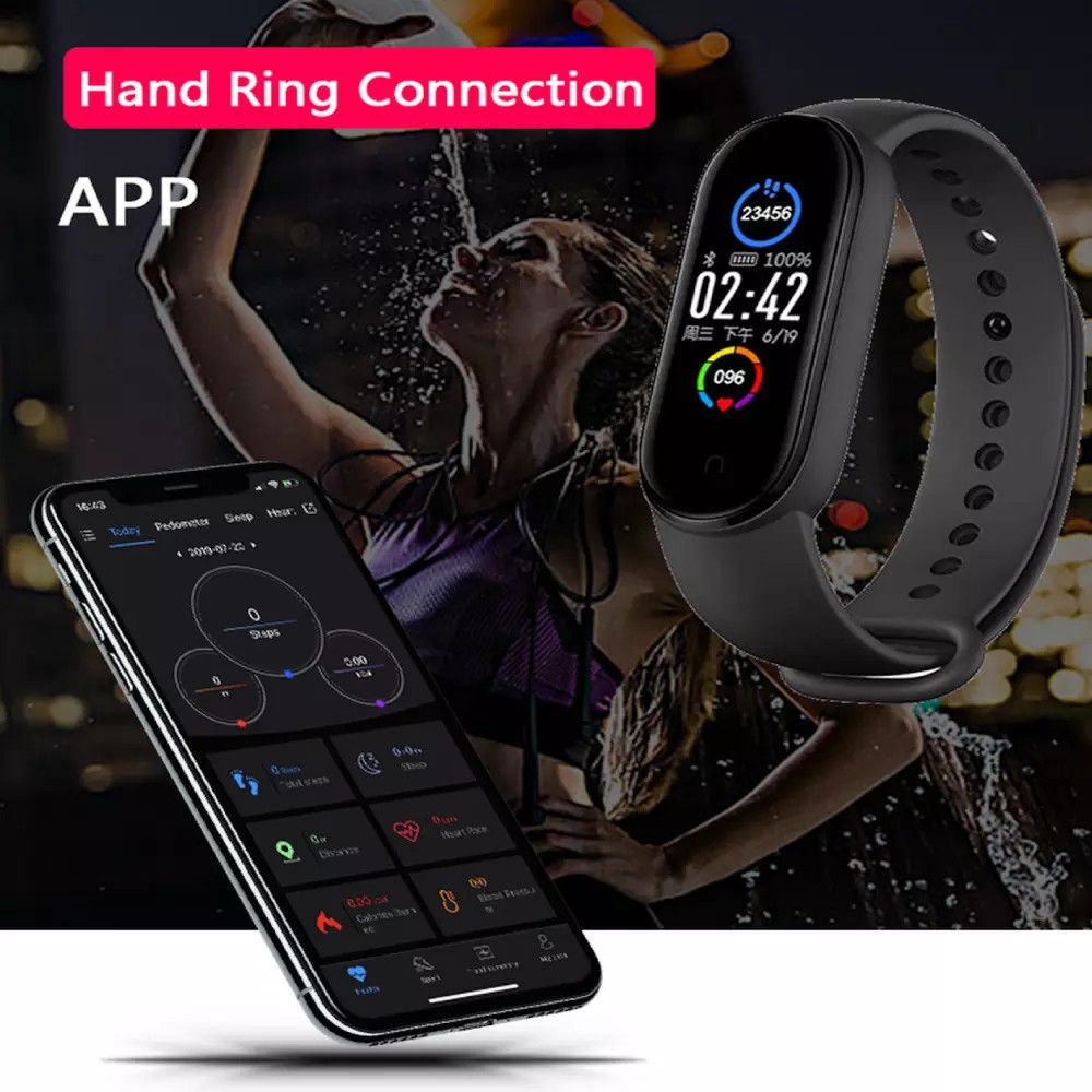 Xiaomi M7 M8 Band IP67 Waterproof Blood Pressure Mi Watch Tracker Heart Rate Bluetooth Smart Watch Pengisian magnet Cod unisex