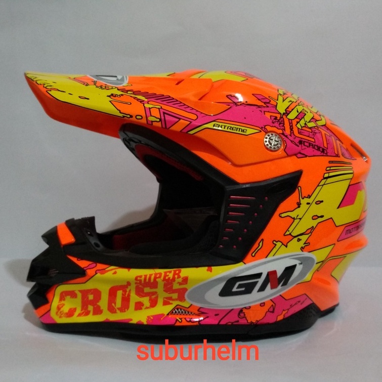 HELM  GM  SUPER CROSS  SE  KINETIC   ORANGE  FLUO  YELLOW   ORI  MOTO CROSS