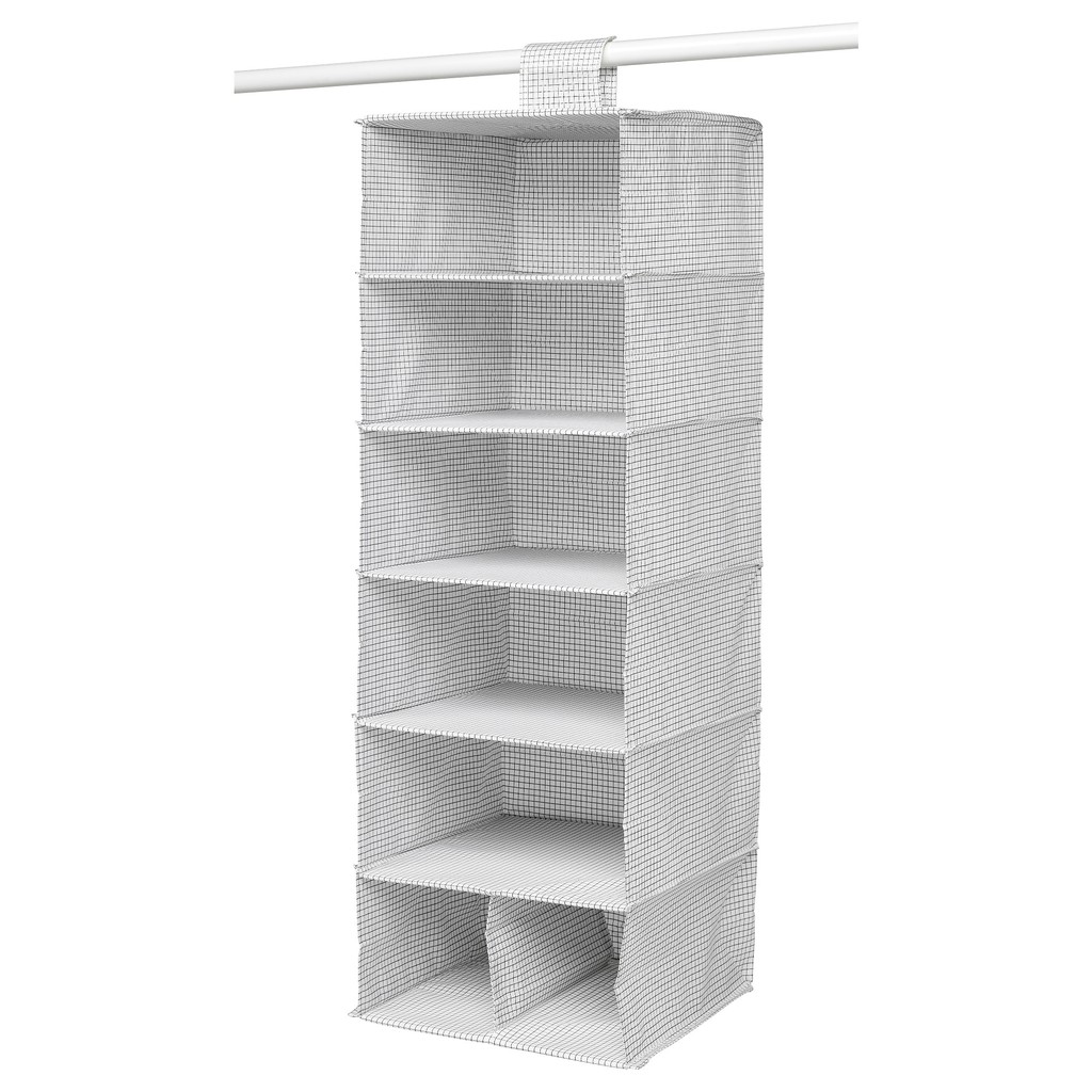 STUK Rak  gantung dg 7 kompartemen putih abu abu lemari 