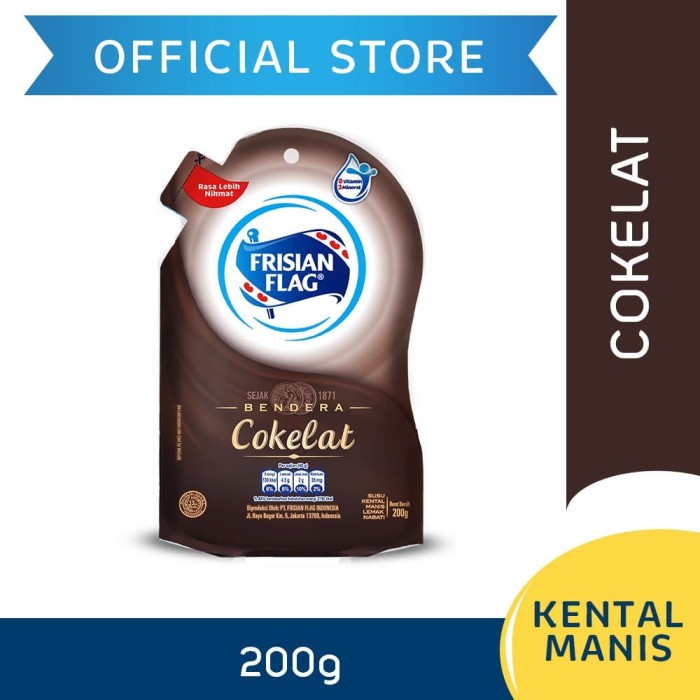 

fe20011vv Frisian Flag Bendera Kental Manis Cokelat Pouch 200G Xa201As