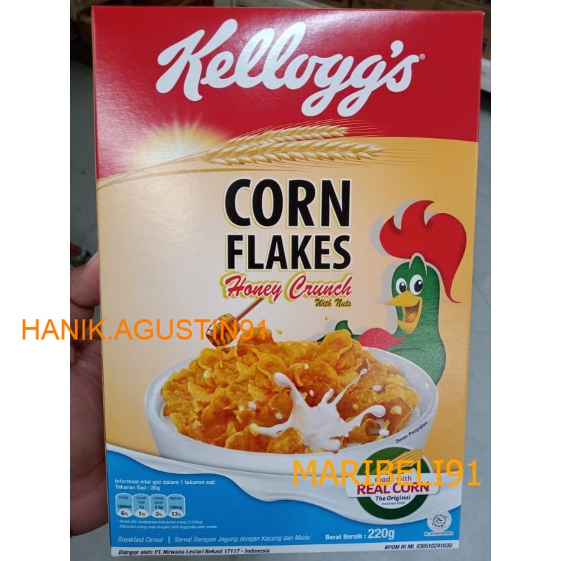 

Sereal Sarapan KELLOGGS CORN FLAKES HONEY CRUNCH 220GR / Kelog Corn Flakes Honey Crunch maribeli91