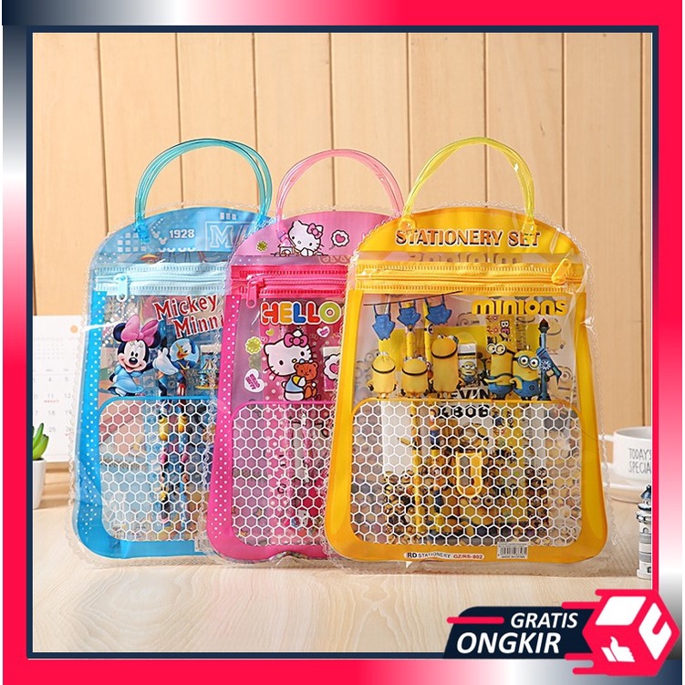 

Gratis Ongkir - S5330 Set Alat Tulis Anak Sekolah Motif Karakter Kartun / Stationary Set Free Bag / Set Alat Tulis 6 in 1
