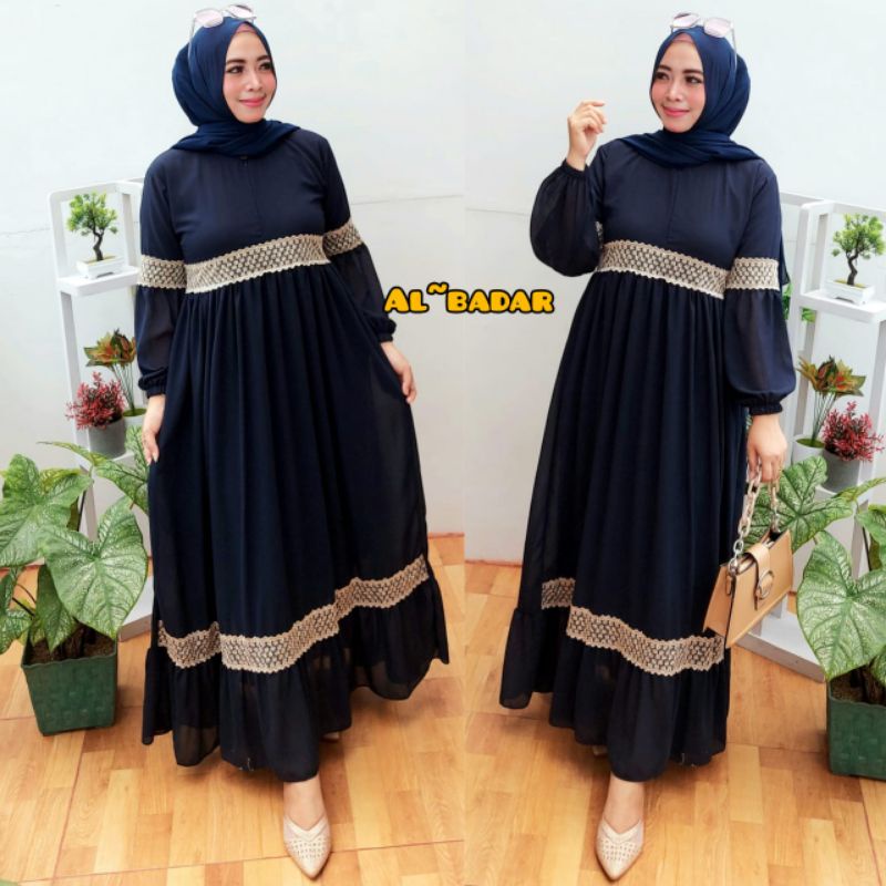 [ BISA COD] GAMIS CERUTY BABYDOLL MIX RENDA DANIK,GAMIS BUSUI, DRESS CERUTY BABYDOLL MIX RENDA DANIK ATAS BAWAH LENGAN BALON MODEL TERBARU BY AL BADDAR