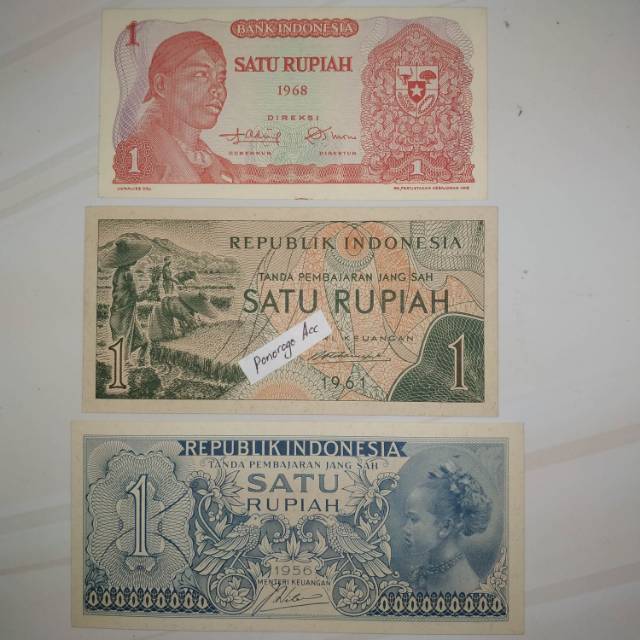 Paket uang kuno 1 rupiah sudirman 1 rupiah pemandangan 1 rupiah suku bangsa