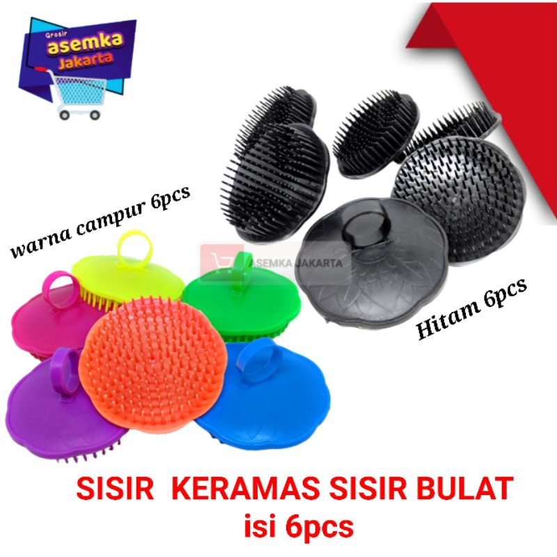 Sisir Keramas 6pcs Sisir bulat Sisir Original Penny Bahan Lentur Grosir