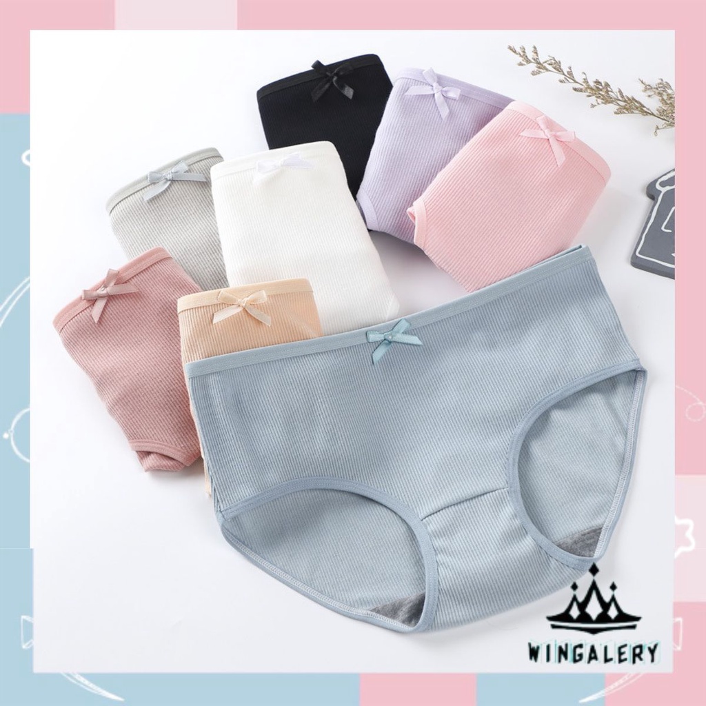 WINGALERY Celana Dalam Wanita Polos Adem Anti Nyeplak Underwear Wanita Seamless 2052