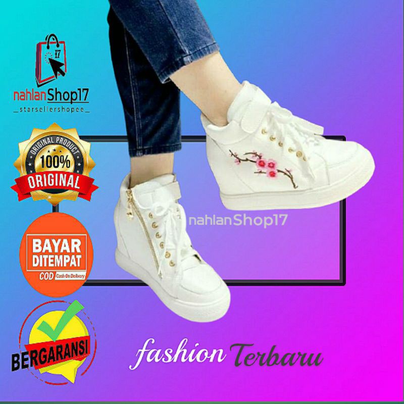 SEPATU BOOTS BUNGA  MD58 / BOOT BUNGA MD58 / SEPATU SANTAI WANITA FAHION SEPATU MURAH KEKINIAN