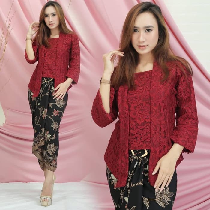 Set Kebaya Brokat Kutu Baru  Setelan Kebaya Brokat Kutubaru 7/8