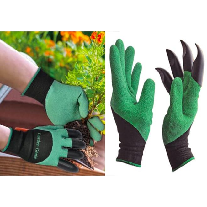 Garden Genie Gloves Sarung Tangan Yang Dirancang Khusus Untuk Berkebun Tanaman Bahan Karet Tahan Air