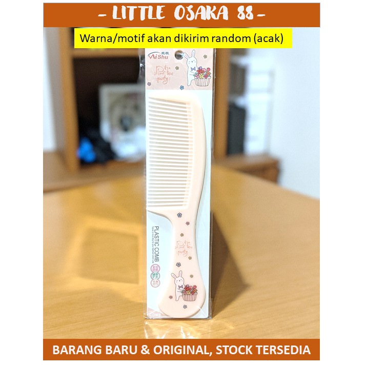 Sisir rambut gagang rapat karakter warna warni ukuran besar 20 cm Hair Comb