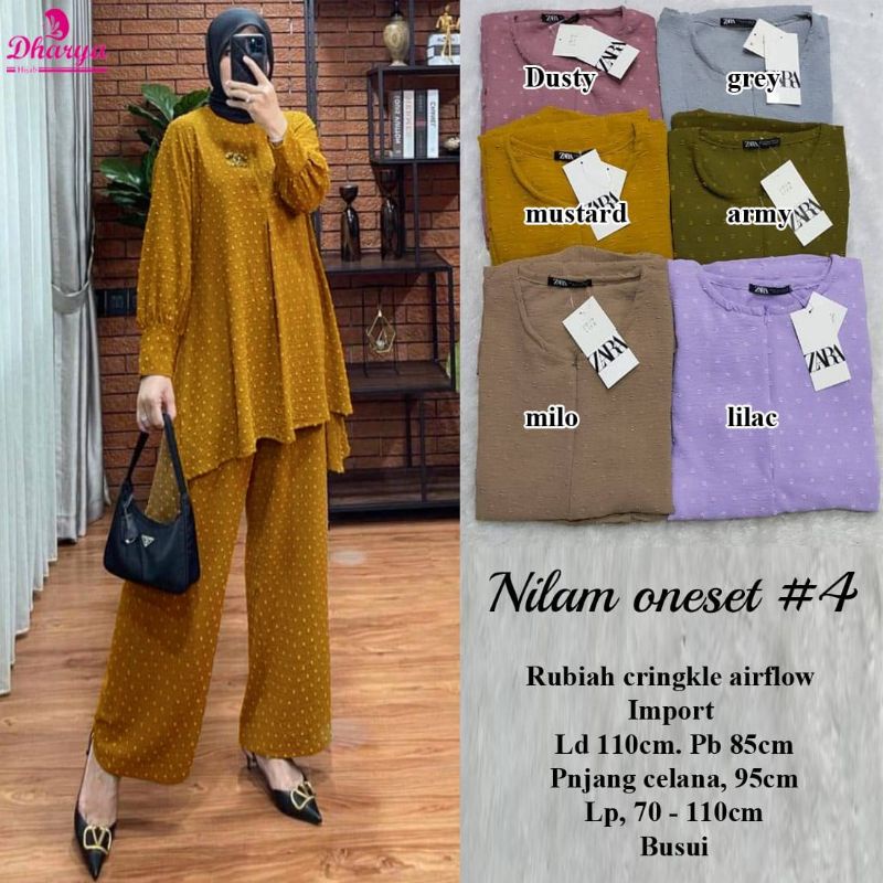 Nilam OneSet #4 (setelan Rubiah crinkle airflow)