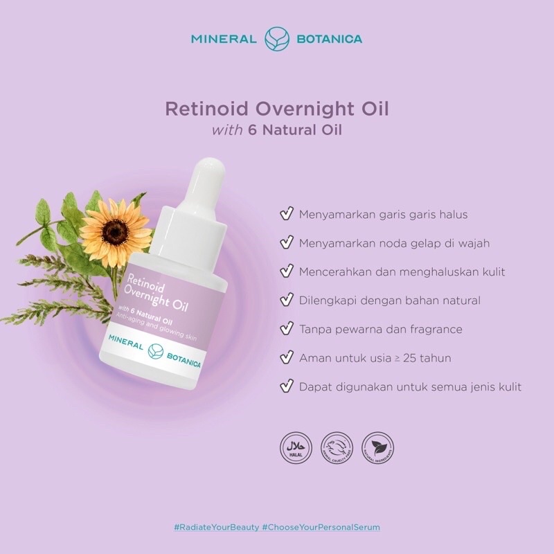 Mineral Botanica Retinol Overnight Serum with 6 Natural Oil