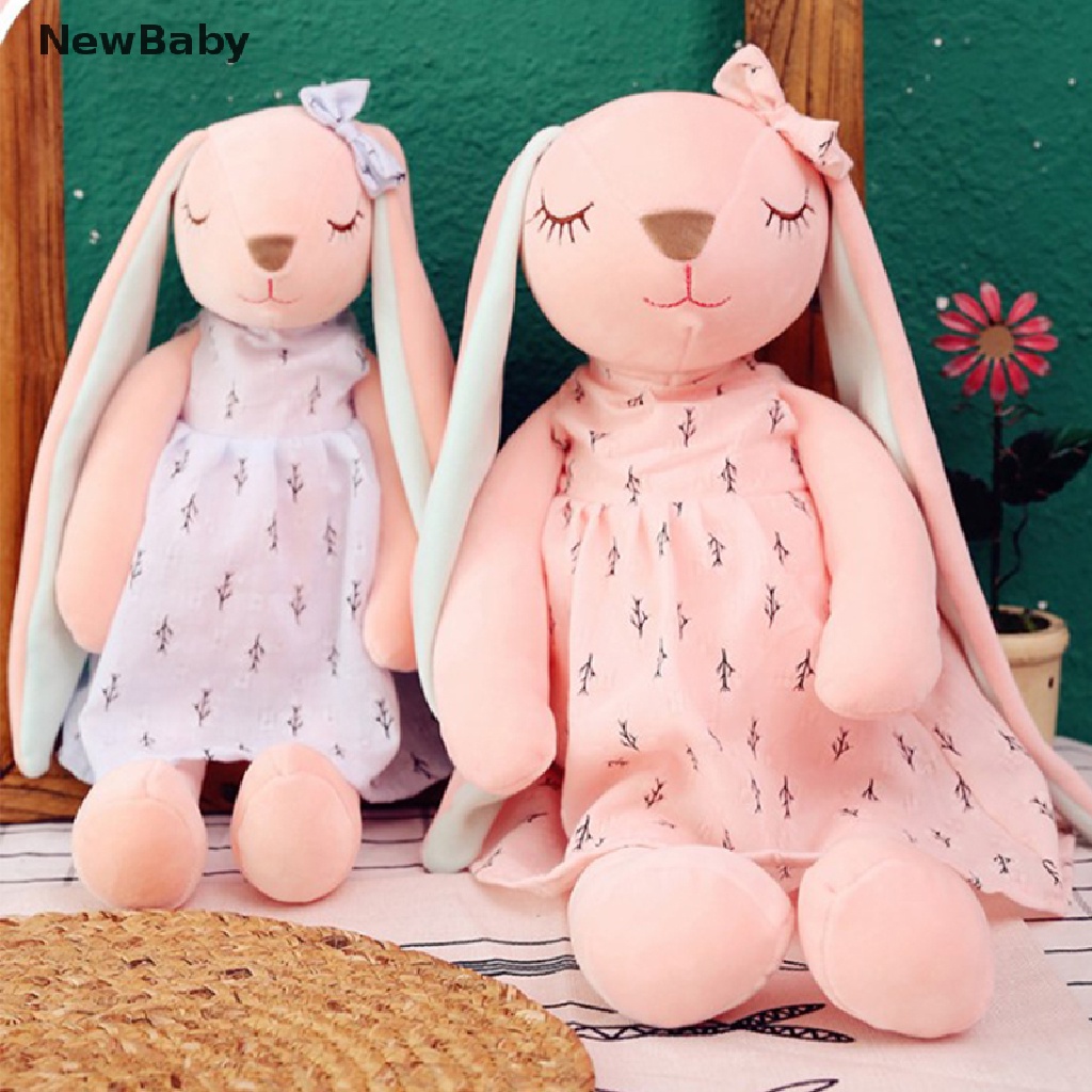Mainan Boneka Kelinci Telinga Panjang Bahan Plush Untuk Bayi
