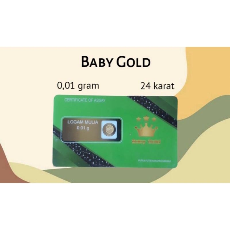 BABY GOLD 0,01 GRAM - 24 KARAT/100% EMAS MURNI