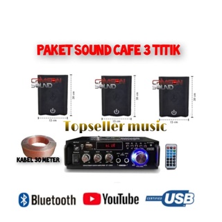 PAKET SOUND SPEAKER CRIMSON 3 TITIK AMPLIFIER USB BLUETOOTH CAFE/RESTOAN/KANTOR DLL