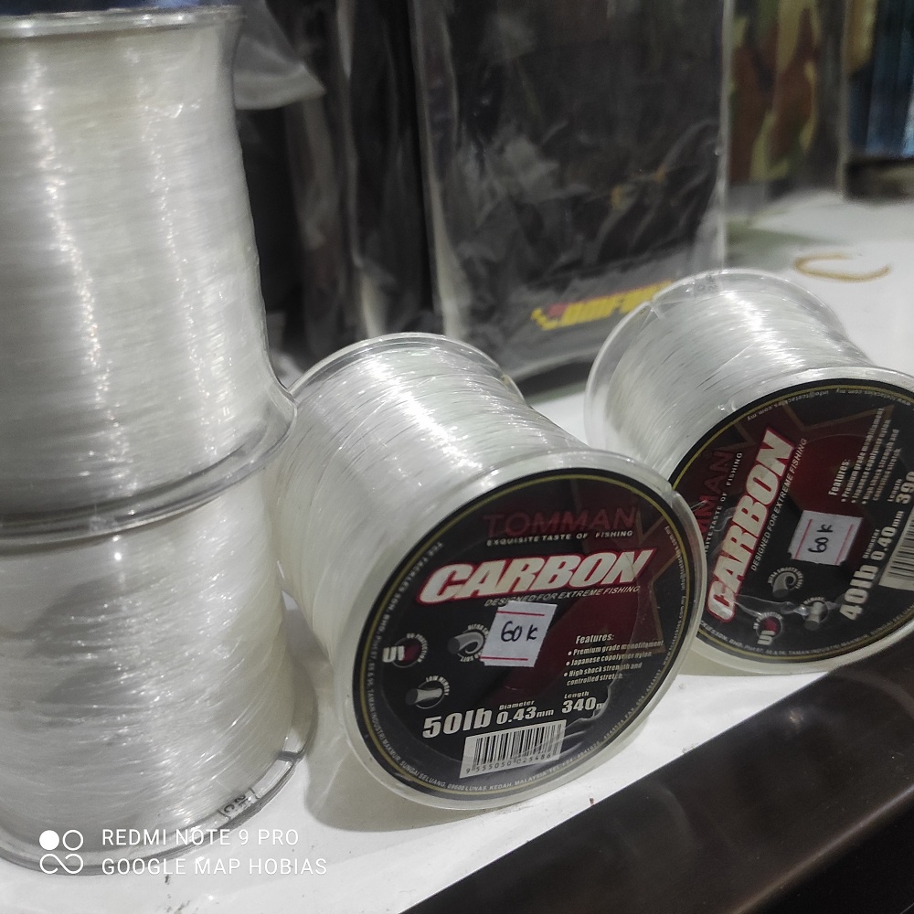Senar pancing toman carbon 0.06. 0.10. 0.12. 0.14. 0.16. 0.18. 0.20. 0.23. 0.26. 0.30. 0.35mm
