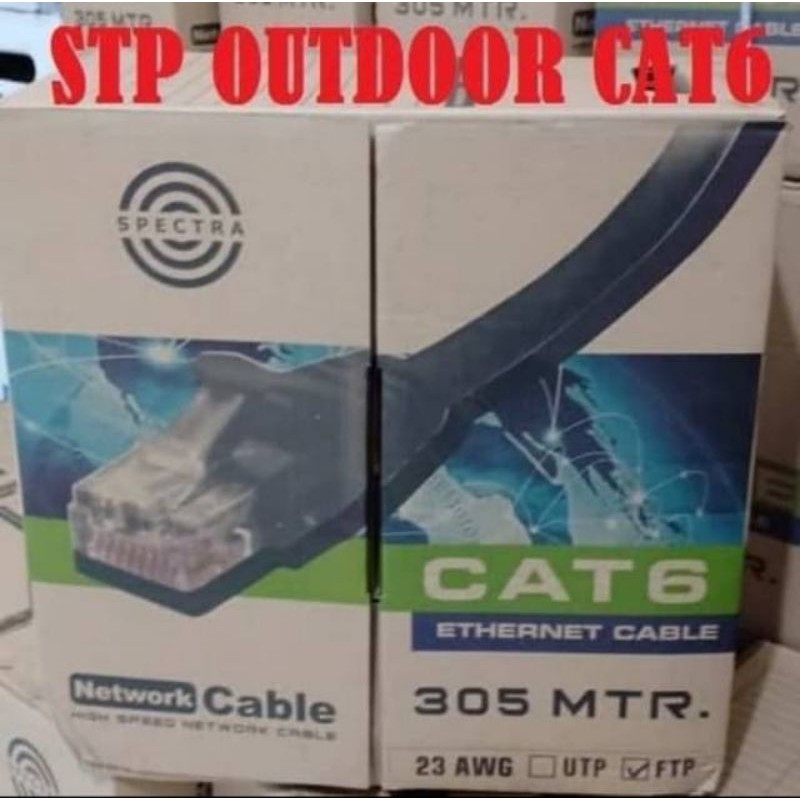 Kabel LAN SPECTRA FTP STP Cat6  Outdoor Meteran Siap paakai