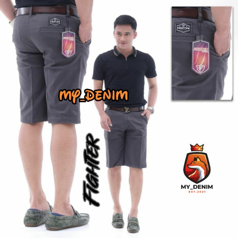 CELANA CHINO PENDEK PRIA FIGHTER