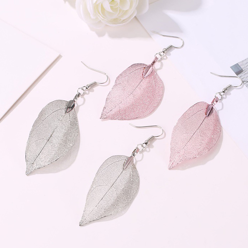 Hu Hu Hu Hu Hu Alat Bantu Pasang Kacamata♡ Anting Kait Gantung Statement Wanita Desain Daun Hollow Gaya Vintage Untuk Pesta