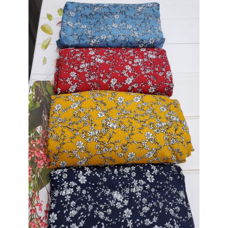 Rayon Motif 0021 - Blouse Katun Rayon - Motif Kembang Kecil - Fathin Basic - SHOPIE Hijabstyle-3