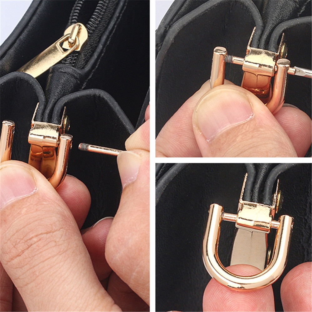 2pcs Sekrup Buckle Bentuk D Bahan Alloy Dapat Dilepas Untuk Reparasi Tas Handbagkoper DIY